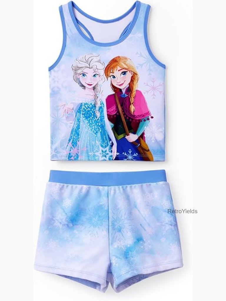 Toddler Girls Upf 50+ Tankini Set Rash Guard Sleeveless Swimwear 2 Piece